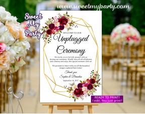 Geometric Unplugged Ceremony Sign,Geometric Unlugged Ceremony sign,(116w)